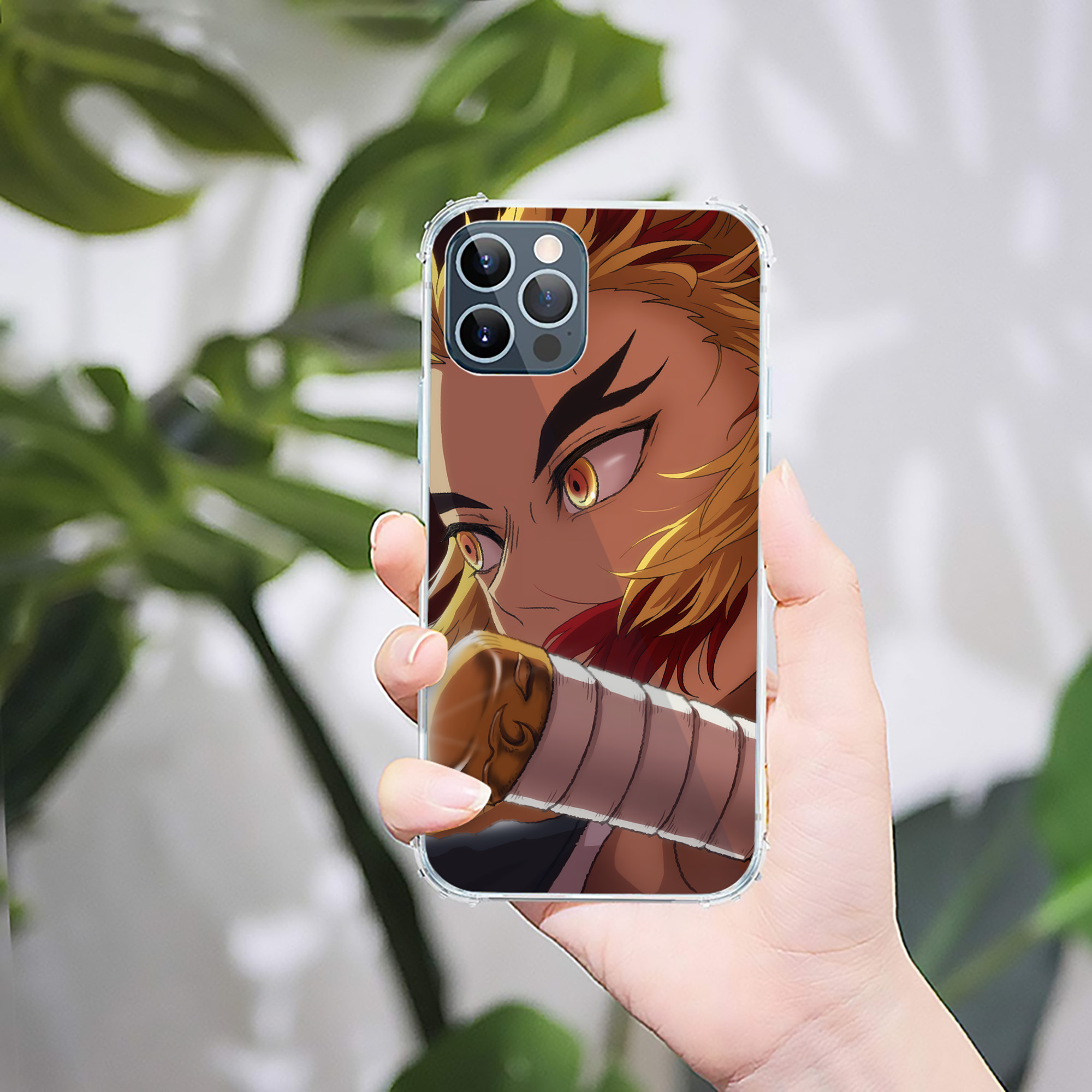 （画像用） 炎柱-煉󠄁獄 杏寿郎／れんごく きょうじゅろう Rengoku Kyoujurou 【iPhone 12シリーズ対応】透明スマホケース（クリアソフトケース）